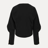 Black jacket, back view