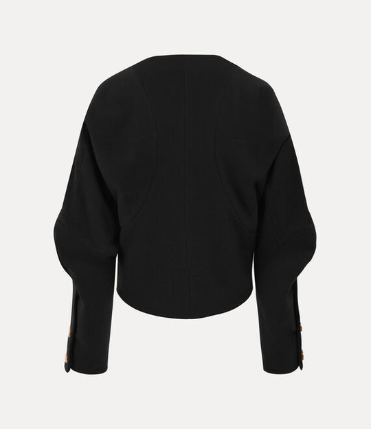 Black jacket, back view