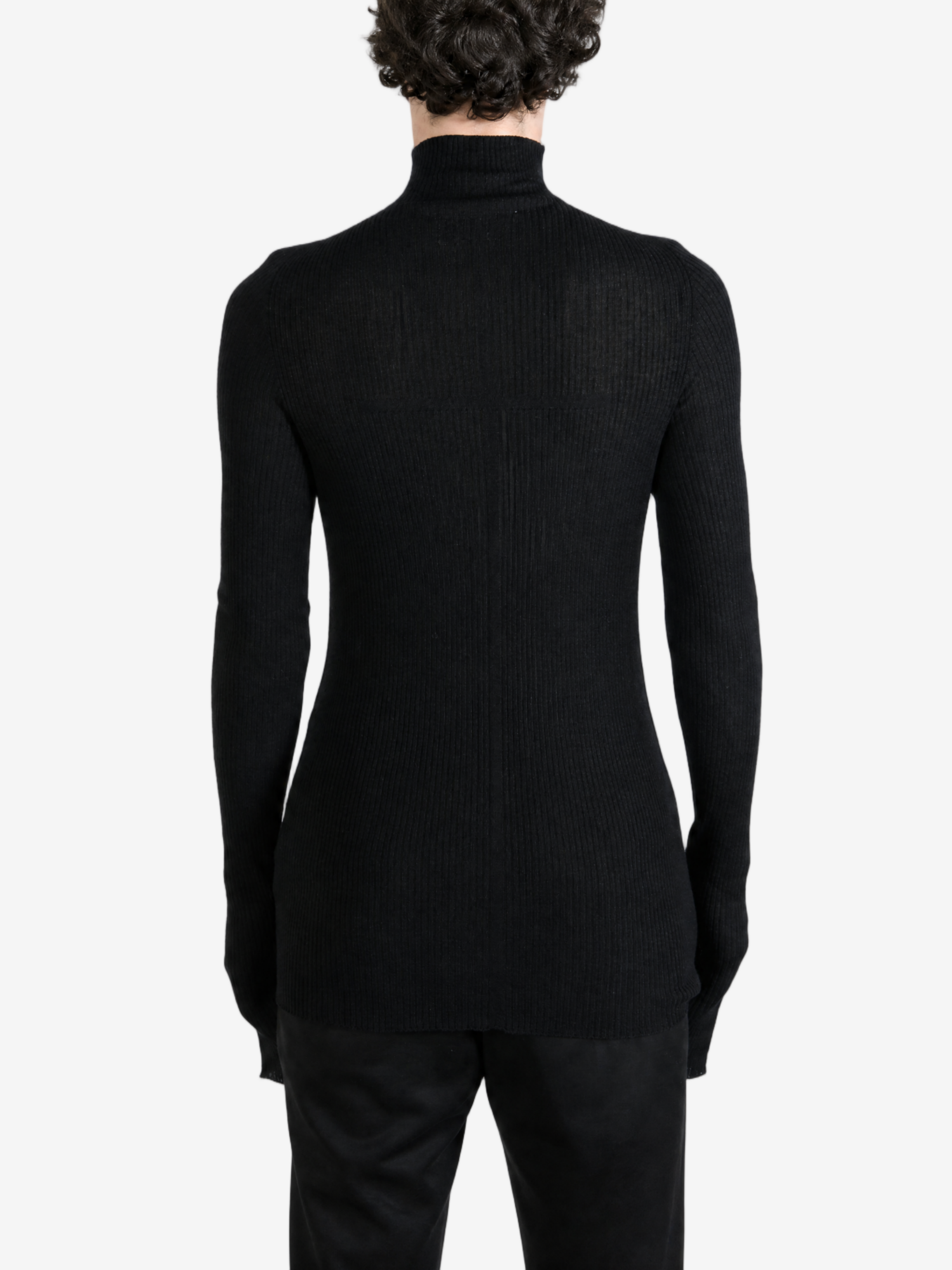 Black knitwear, full body view