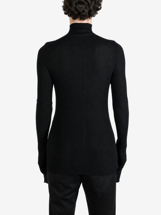 Black knitwear, full body view