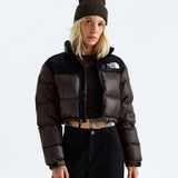Brown jacket worn by a person, showing the jacket fit