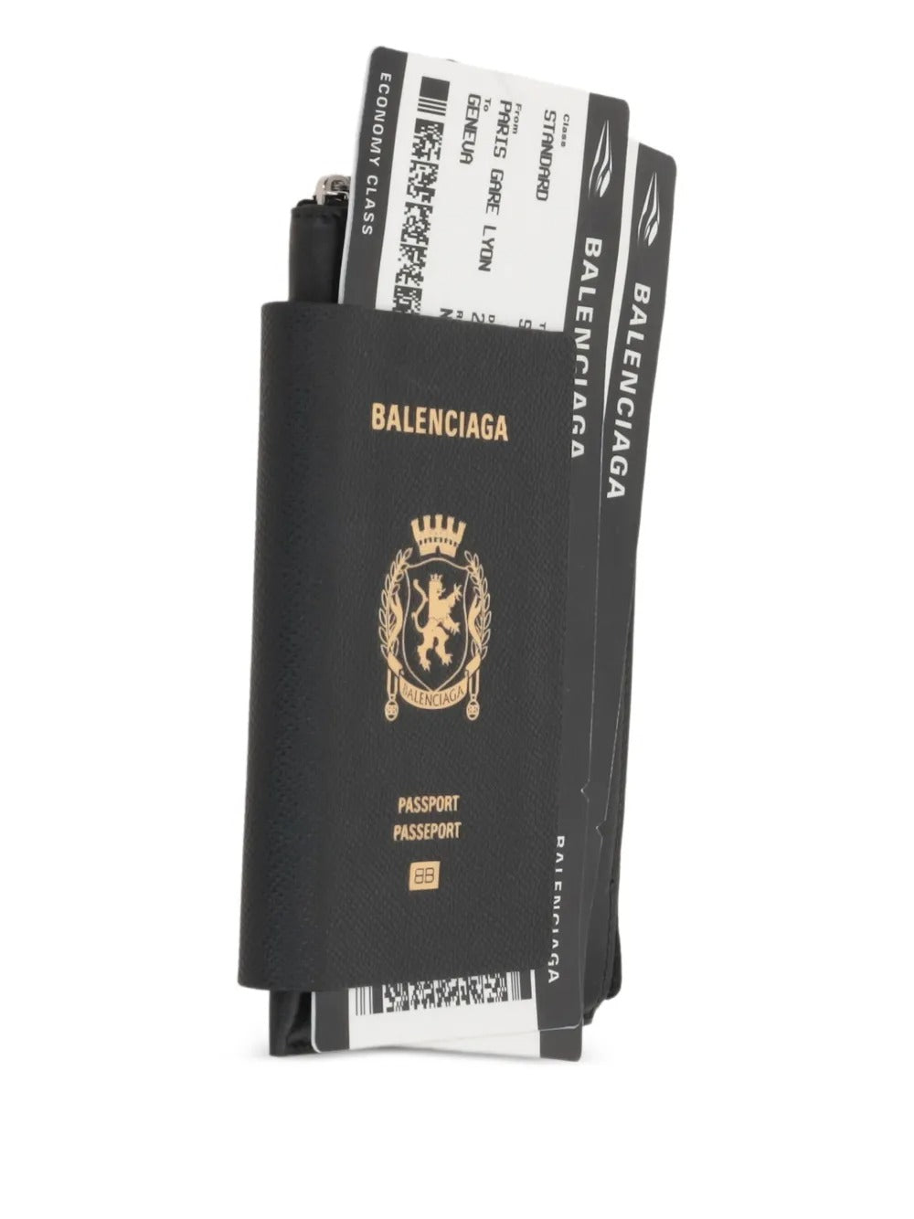 Close up of the black holder, showing texture of the calfskin fabric