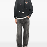 Black hoodie, full body view