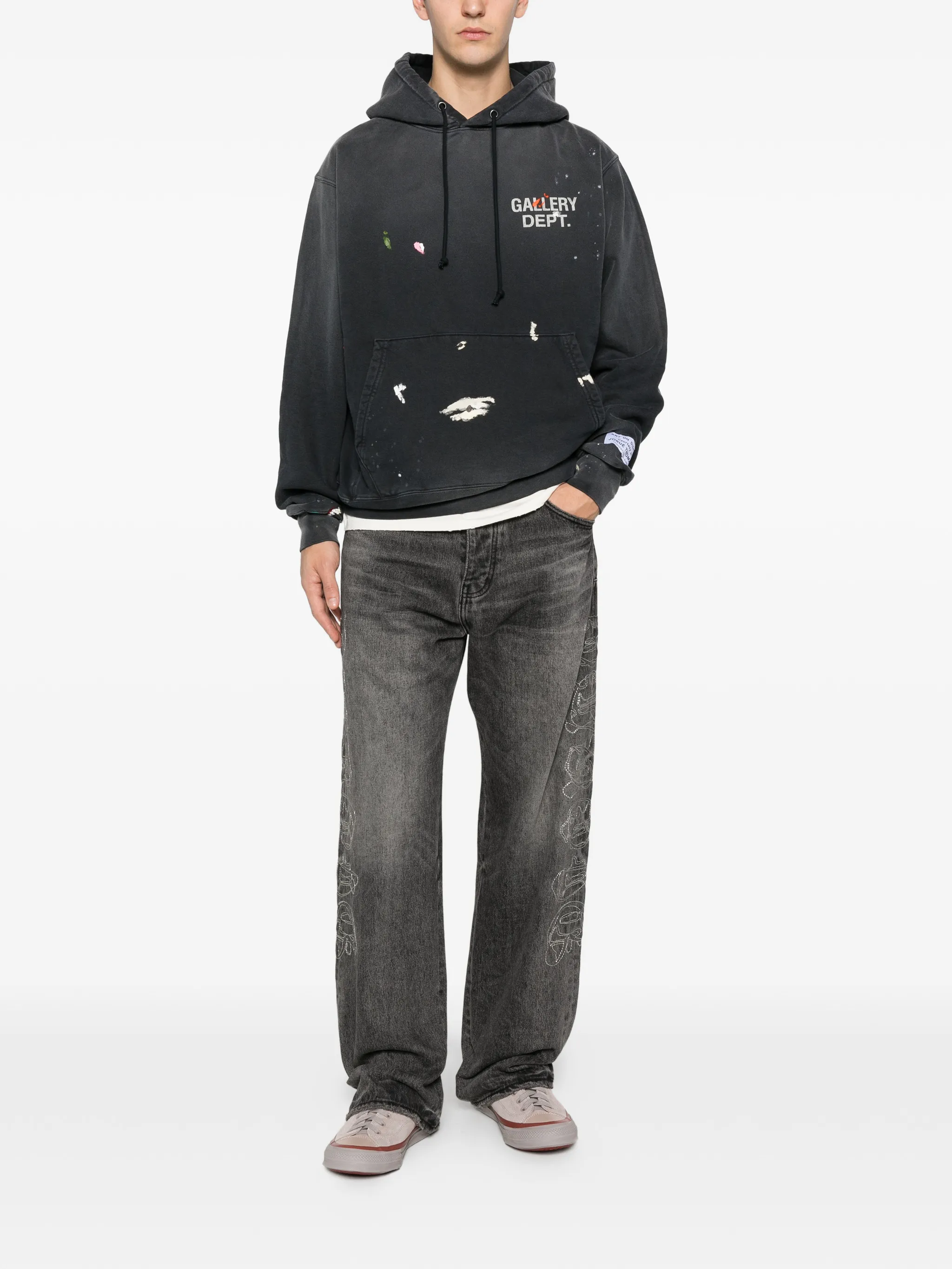 Black hoodie, full body view