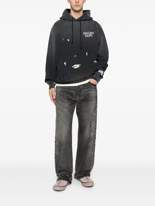 Black hoodie, full body view