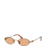 Orange eyeware, side view