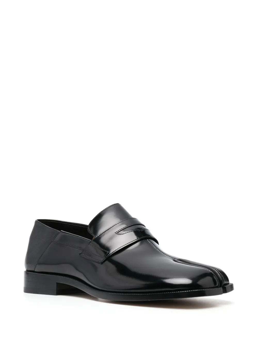 Black loafers,side view