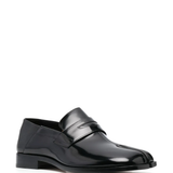 Black loafers,side view