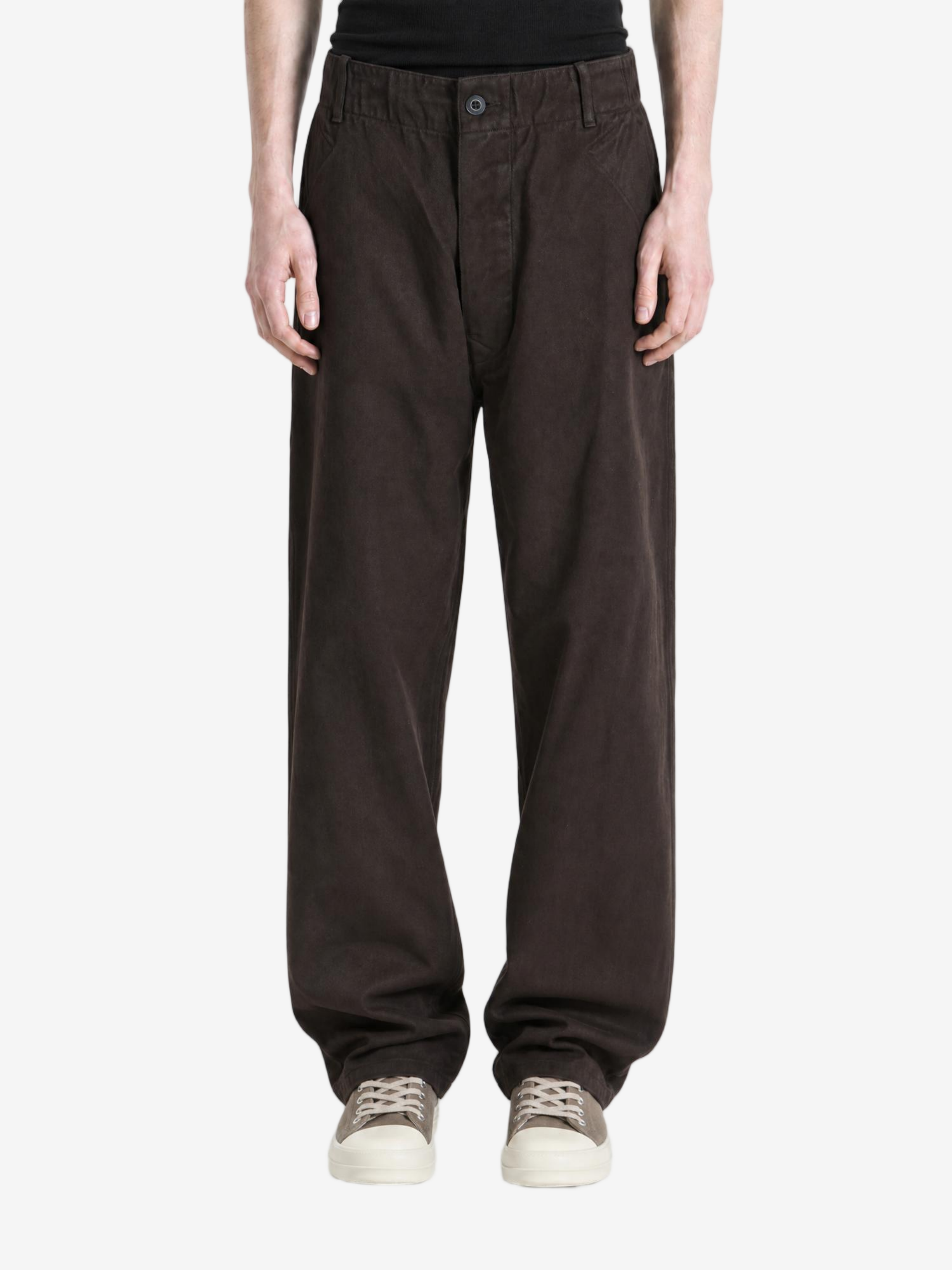 Brown pants, full body view