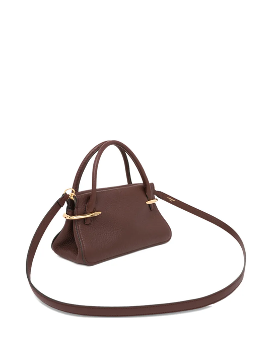 Brown handbag,side view