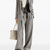 Grey knitwear, full body view