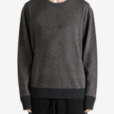 Grey knitwear, full body view