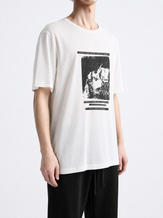 Tan t-shirt, full body view