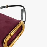 Burgundy bag, front view