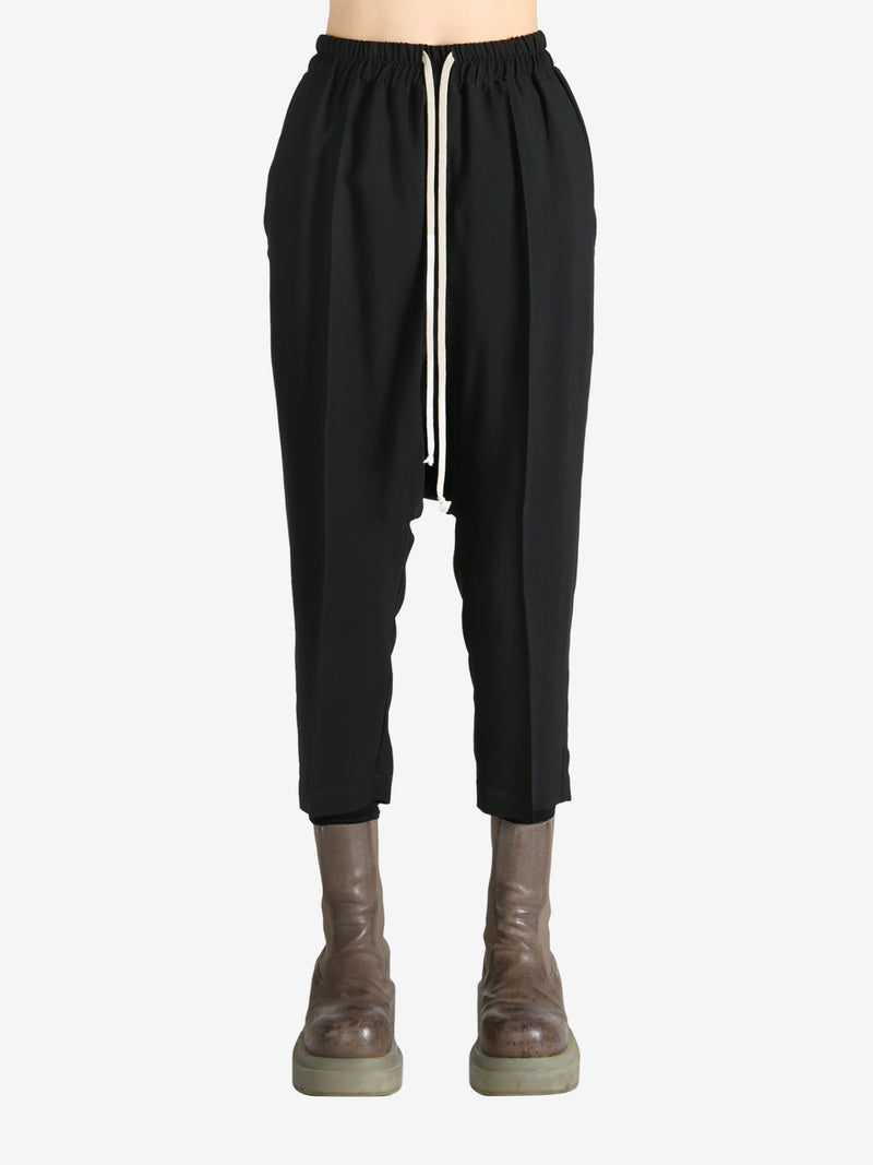 RICK OWENS - Women  Viscose Drawstring Cropped Pants