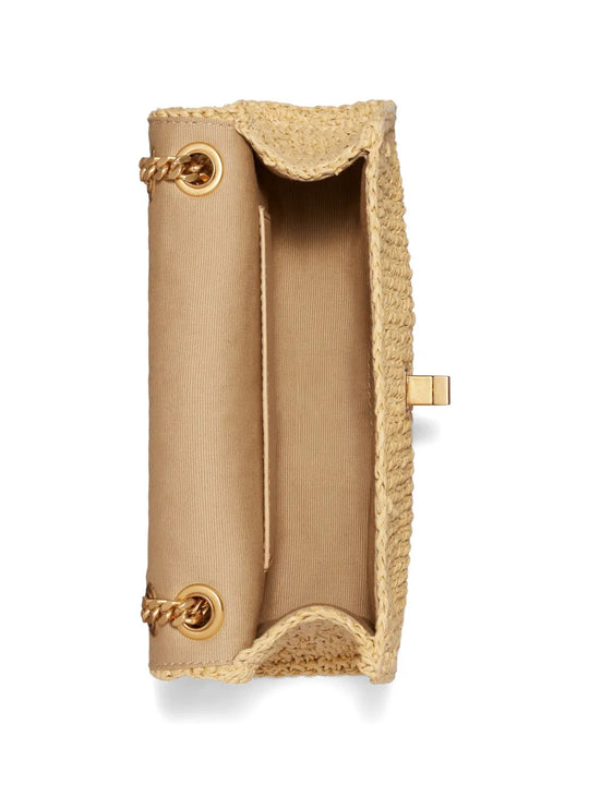 Tan bag, front view