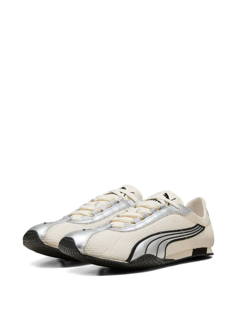 Tan sneakers, side view