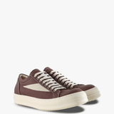 Burgundy shoes, front view