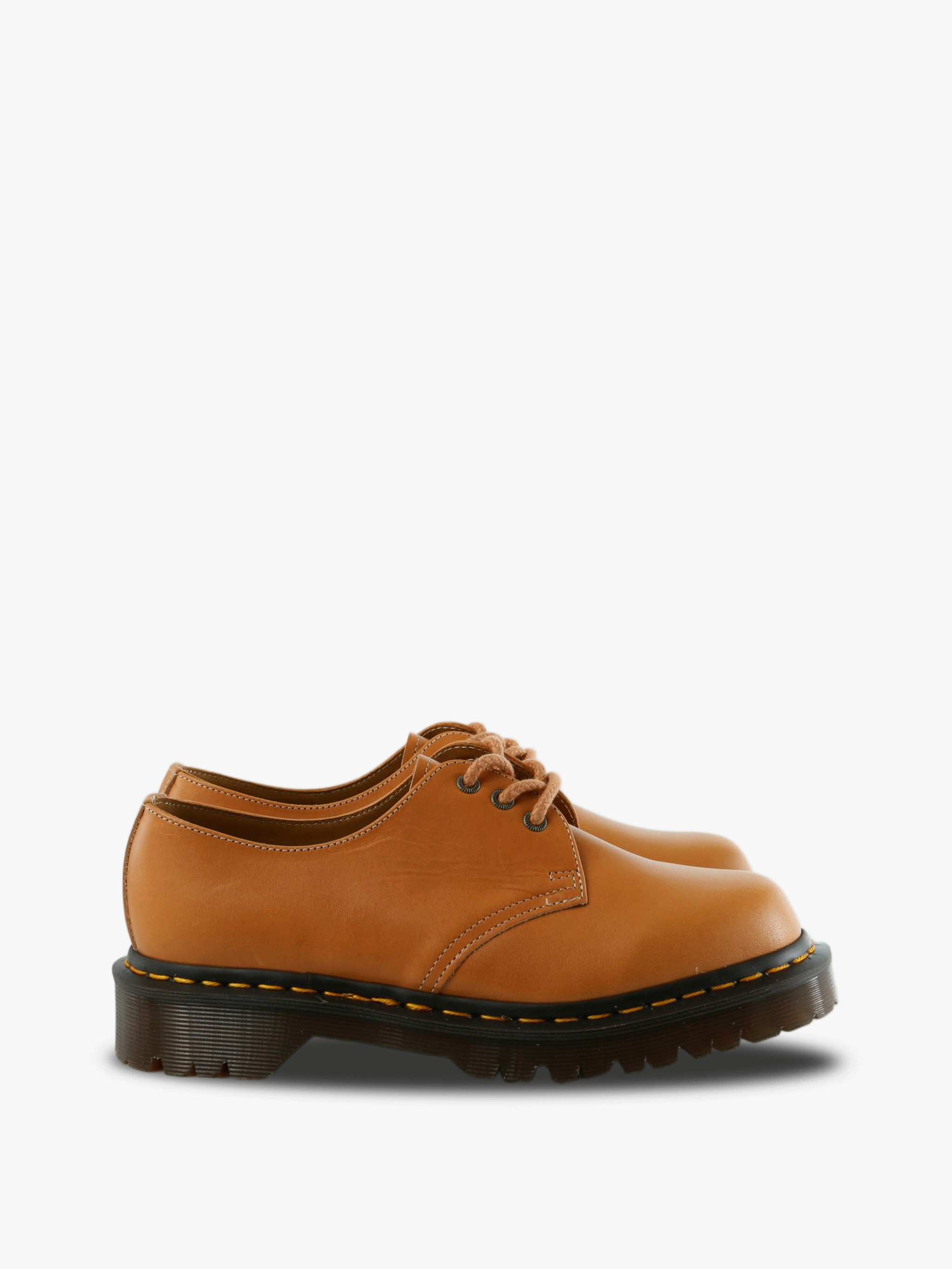 Tan shoes, side view
