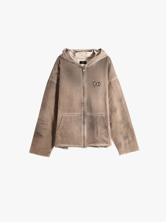 Brown hoodie, front view