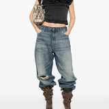 Black t-shirts, full body view