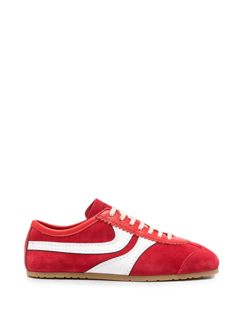 Red shoes, side view