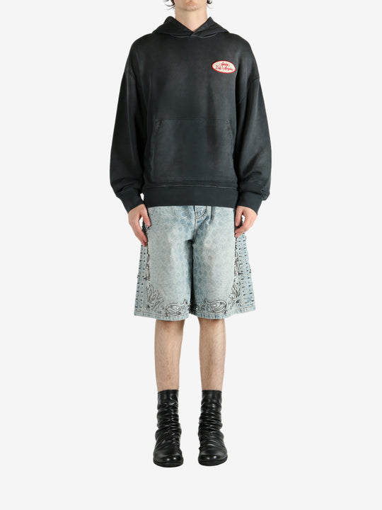 Black hoodie, full body view