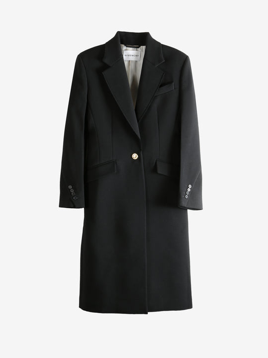 Black coat, front view