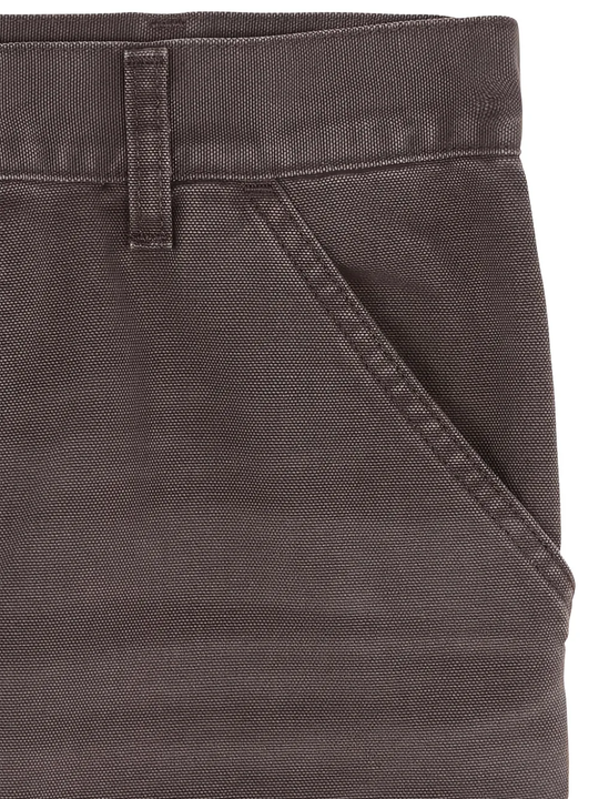 Brown pants, front view showing vertical stripes 