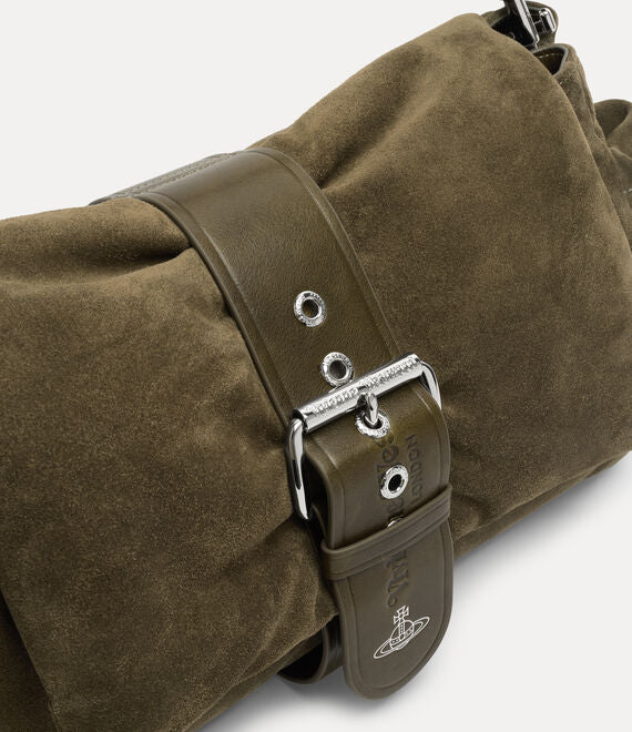 Close up of Green bag, showing detail