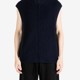 Navy knitwear, full body view