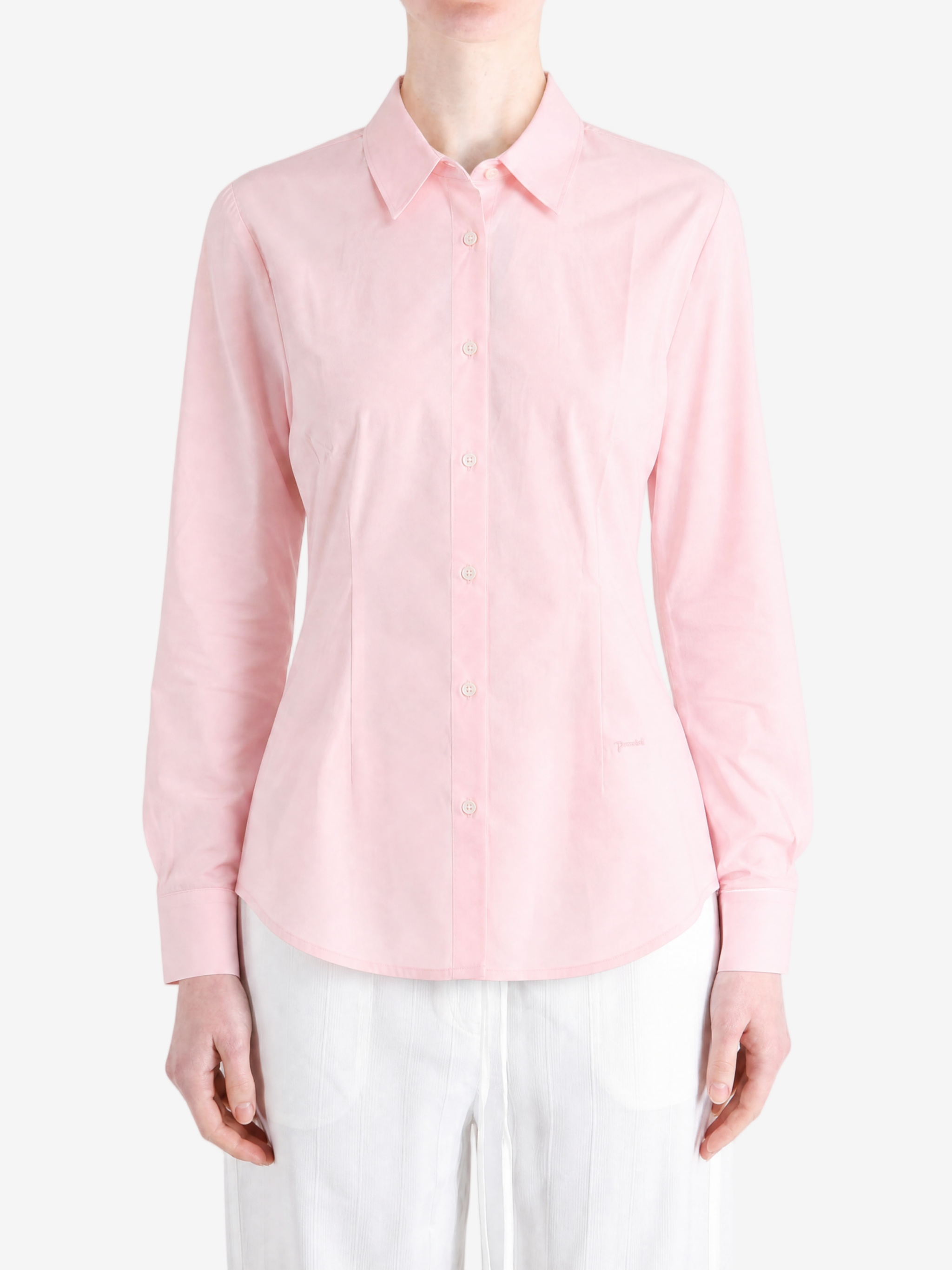 Pink shirt, full body view
