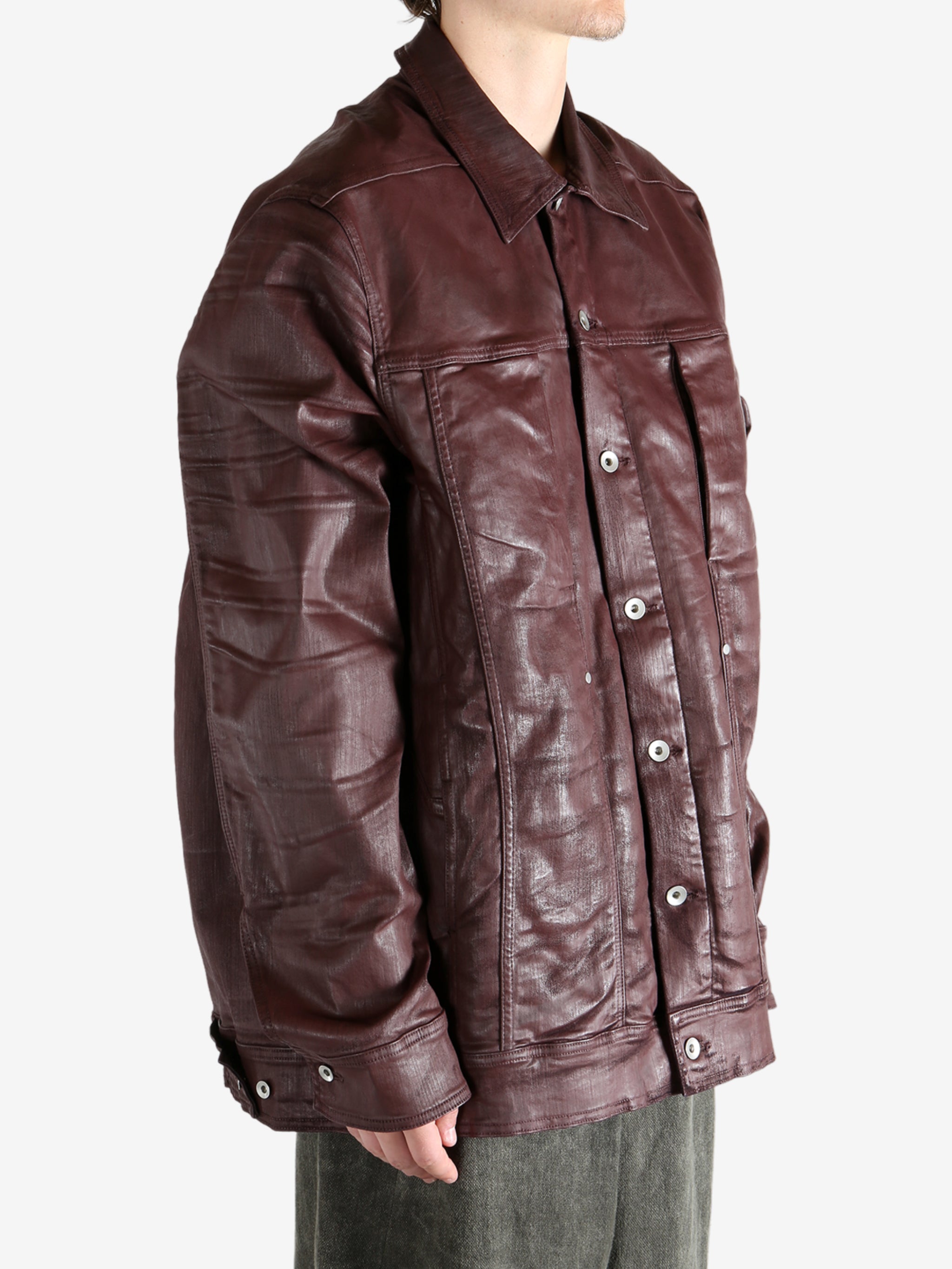 Red jacket worn by a person, showing the jacket's fit