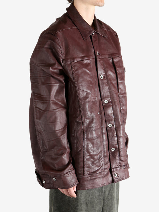 Red jacket worn by a person, showing the jacket's fit