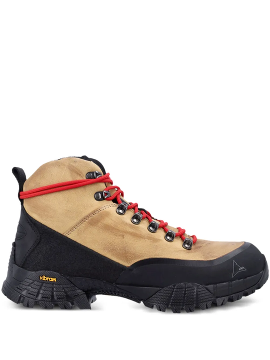 brown boots, front view