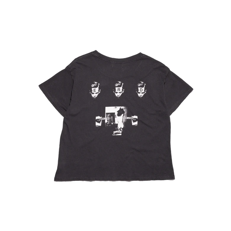 Black t-shirt, back view