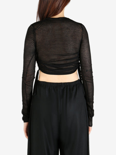 ANN DEMEULEMEESTER - Women Beta Cropped Open Rib Sweater – Atelier New York