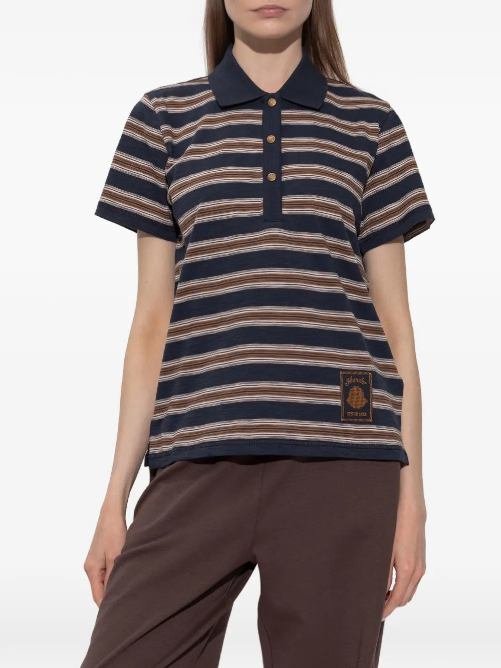 Navy top, full body view