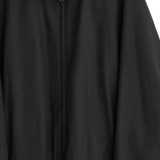 Close up of black jacket , showing texture of the Cupro and Cotton fabric