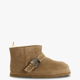 Tan boots, front view