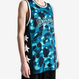 A BATHING APE - Men Color Camo Mesh Multi Logo Relaxed Fit Tank Top