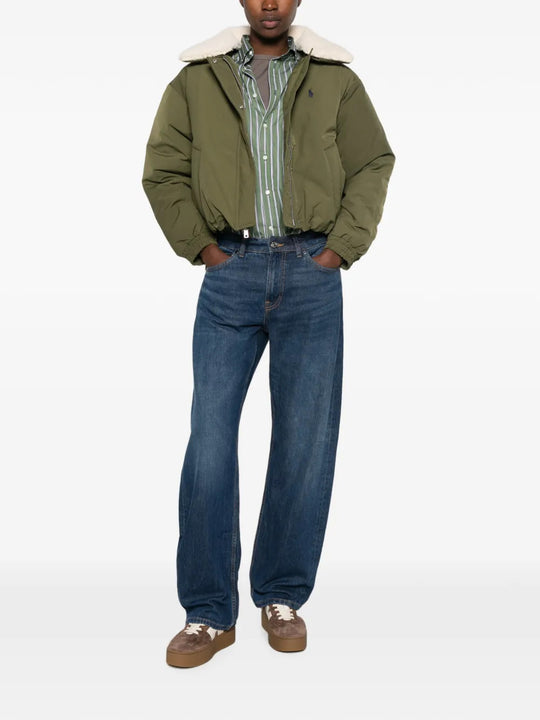Green jacket, full body view