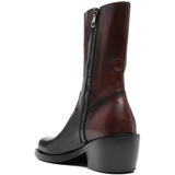 Brown boots, back view