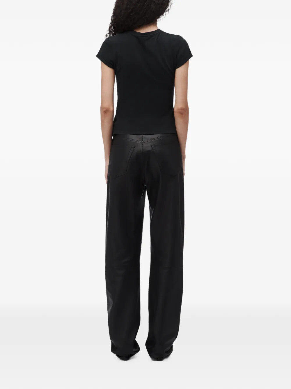 Black t-shirt, full body view