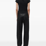 Black t-shirt, full body view