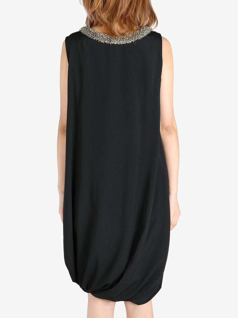 DRIES VAN NOTEN - Women Sleeveless Draped Beaded Neck Dress