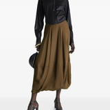 Brown skirt, full body view