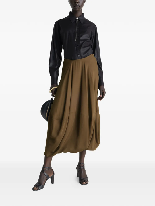 Brown skirt, full body view