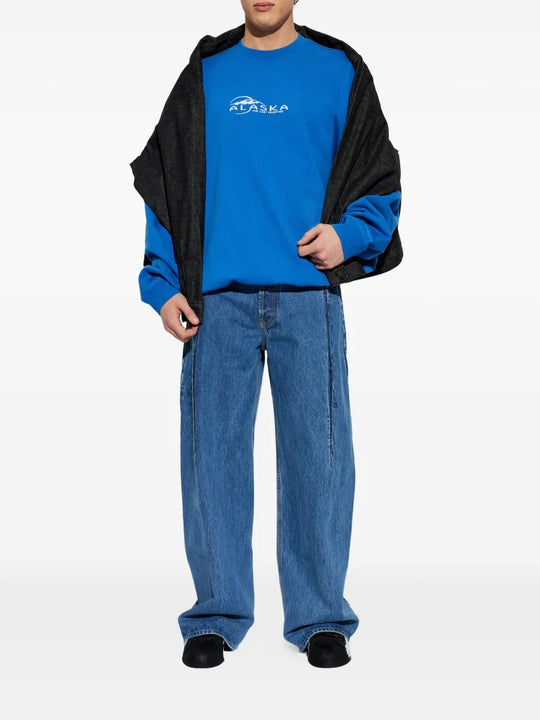 blue sweatshirt,full body view