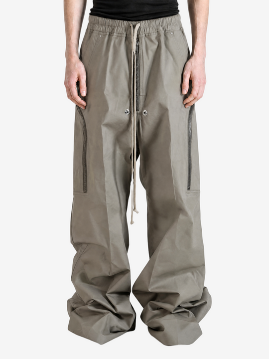 Grey pants, full body view